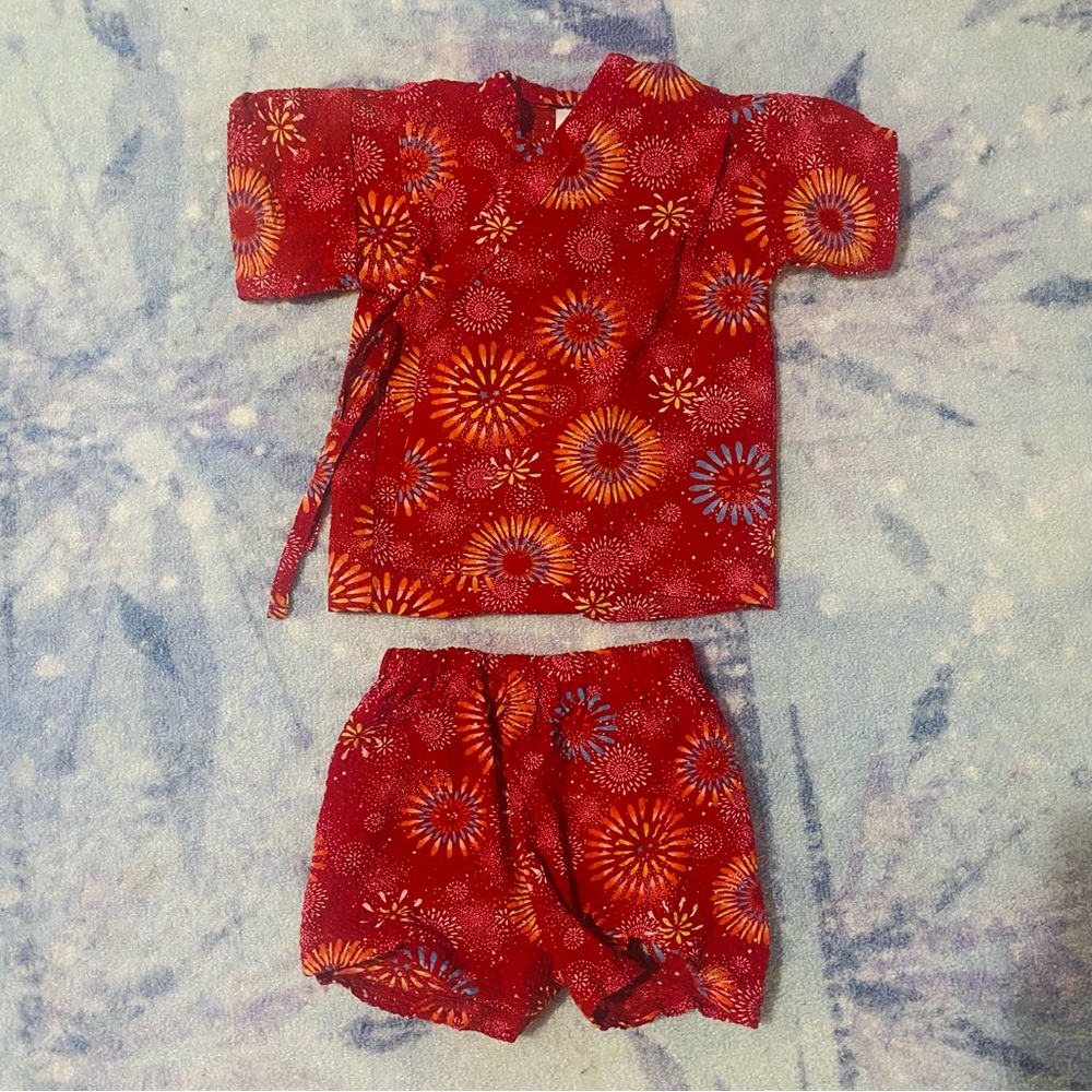 Japanese Summer Baby Yukata jinbei Hanabi Fireworks Size 80 12-18M